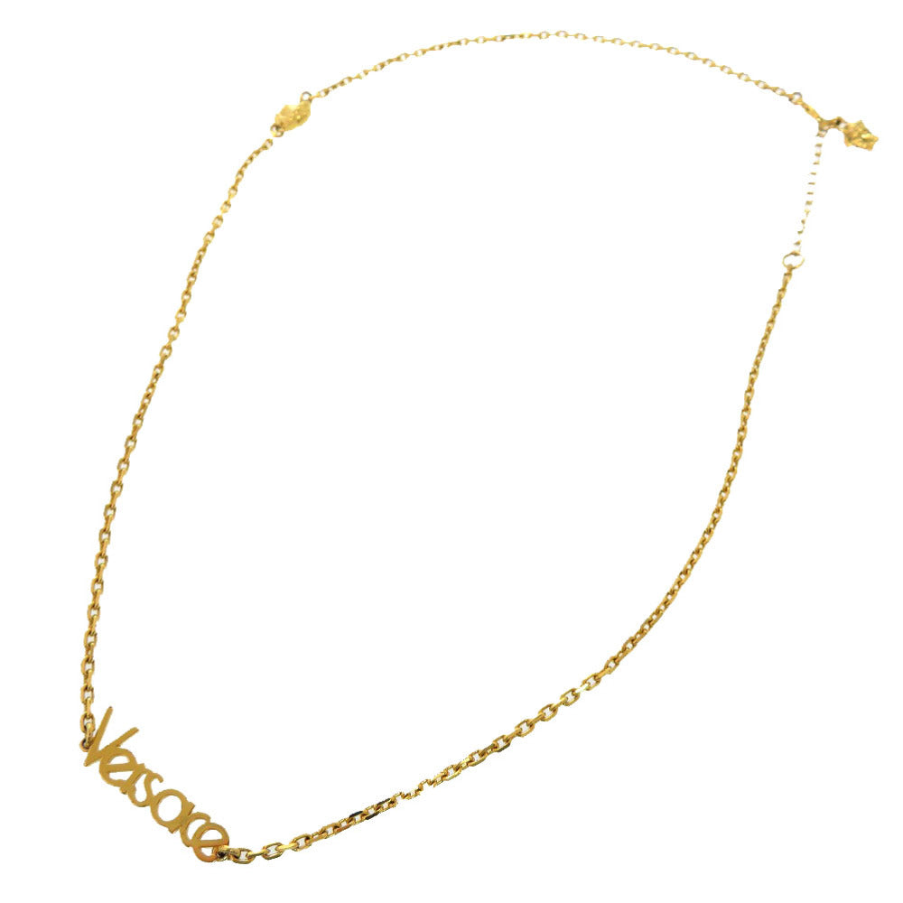 美品 ヴェルサーチ メデューサ ロゴ ゴールド ネックレス アクセサリー 1175 【中古】 VERSACE