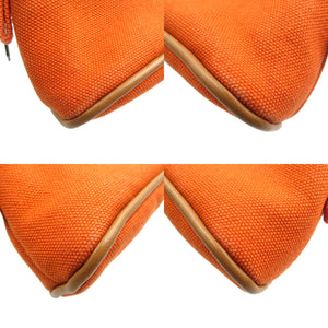 美品 エルメス ボリードポーチ 16 ミニミニ コットン レザー オレンジ ポーチ 1210【中古】HERMES