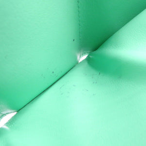 美品 ボッテガヴェネタ イントレチャート コンパクトウォレット カーフ シルバー金具 グリーン 三つ折り財布 1231【中古】BOTTEGA VENETA