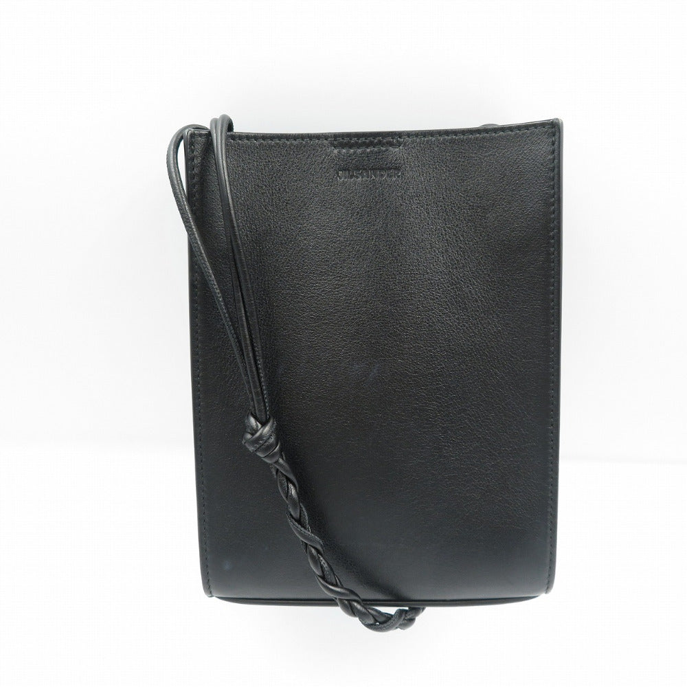 ジルサンダー タングル SM レザー シルバー金具 ブラック 黒 ショルダーバッグ 1240【中古】JIL SANDER