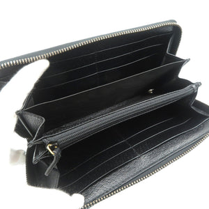 グッチ アニマリエ 523667 ビー 蜂 レザー ゴールド金具 ブラック 黒 ラウンドファスナー 長財布 1243【中古】GUCCI