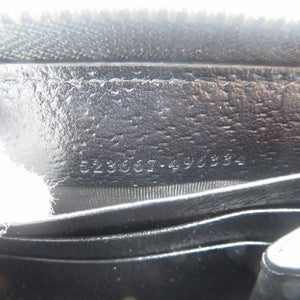 グッチ アニマリエ 523667 ビー 蜂 レザー ゴールド金具 ブラック 黒 ラウンドファスナー 長財布 1243【中古】GUCCI