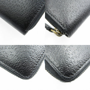 グッチ アニマリエ 523667 ビー 蜂 レザー ゴールド金具 ブラック 黒 ラウンドファスナー 長財布 1243【中古】GUCCI