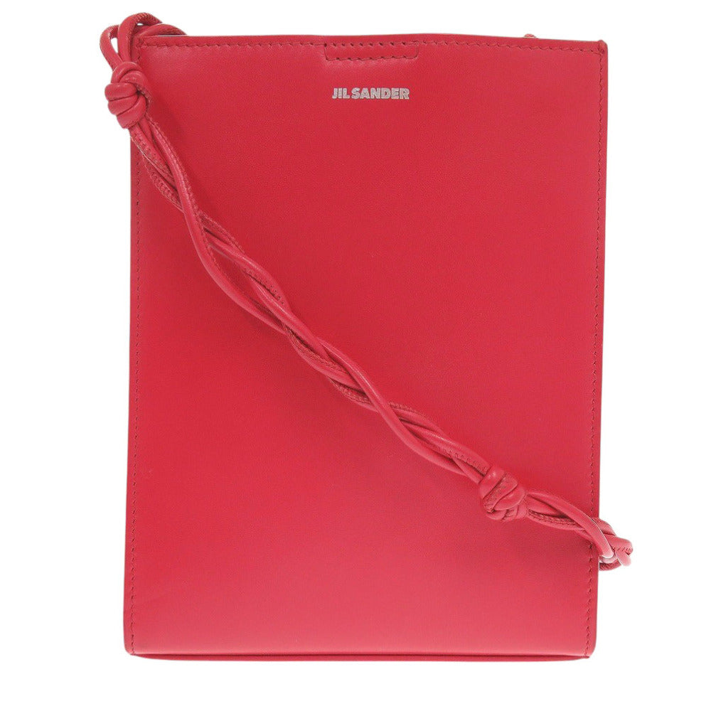 美品 ジルサンダー タングル スモール  レザー JSMT853173 レッド ショルダーバッグ 1258【中古】JIL SANDER