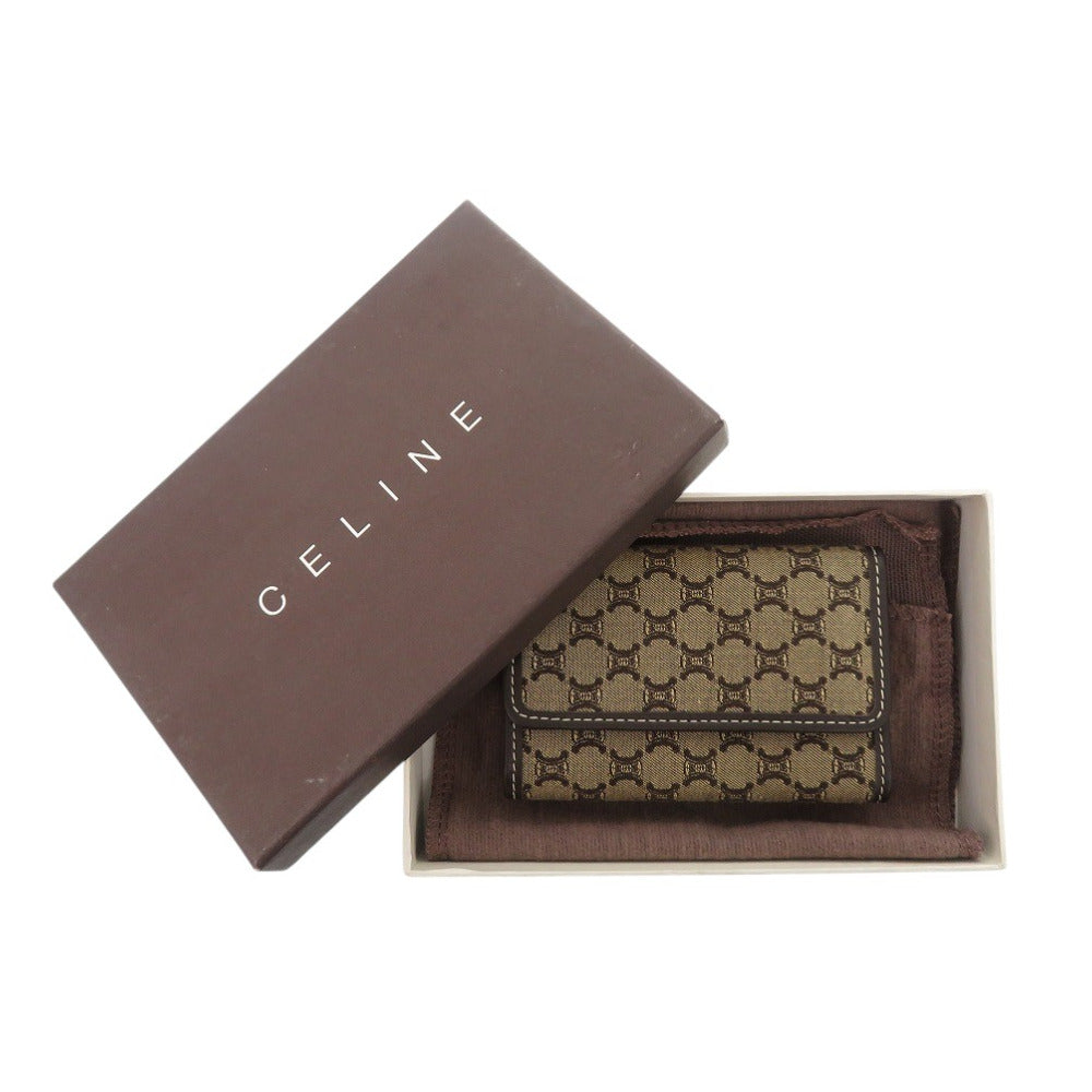新品同様 セリーヌ 6連キーケース トリオンフ マカダム キャンバス ベージュ キーケース 1260【中古】CELINE　