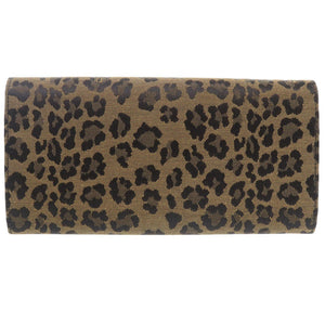 新品同様 フェンディ レオパード ヒョウ柄 8M0000 キャンバス/レザー ベージュ 長財布 1304【中古】FENDI