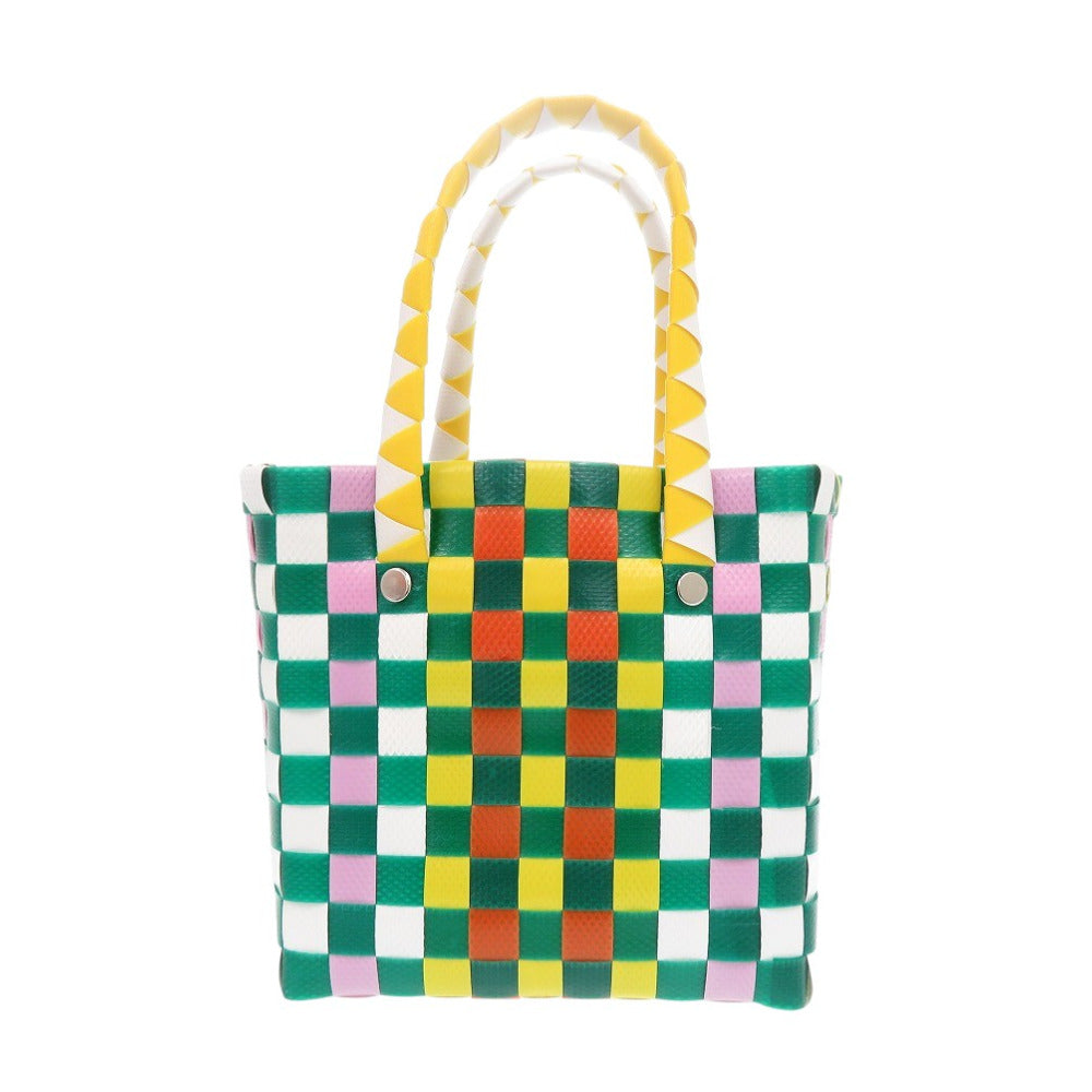 新品同様 マルニ バーントブリック ウーブン マイクロ バスケット M00178 M00IW ポリプロピレン グリーン ハンドバッグ 緑 1312【中古】MARNI