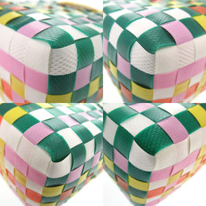 新品同様 マルニ バーントブリック ウーブン マイクロ バスケット M00178 M00IW ポリプロピレン グリーン ハンドバッグ 緑 1312【中古】MARNI