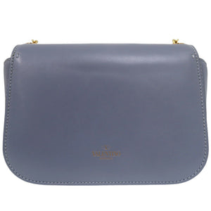 美品 ヴァレンティノ ガラヴァーニ チェーンリンク ショルダーバッグ レザー ライトブルー 1313【中古】Valentino Garavani