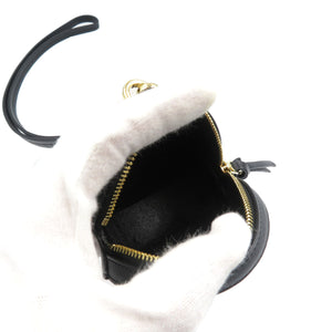 未使用 ロエベ アナグラム クッキーポーチ キャンバス ゴールド金具 ネイビー ブラック ストラップ付き  ポーチ 1320【中古】LOEWE