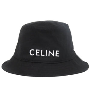 美品 セリーヌ バケットハット Lサイズ 2AU5B968P 帽子 コットン ブラック 1321【中古】CELINE