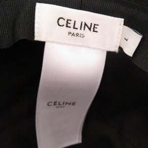 美品 セリーヌ バケットハット Lサイズ 2AU5B968P 帽子 コットン ブラック 1321【中古】CELINE