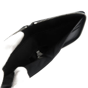 未使用 メゾンマルジェラ 4ステッチ レザー シルバー金具 ブラック 黒 ラウンドファスナー 札入れ 二つ折り財布 1327【中古】MAISON MARGIELA