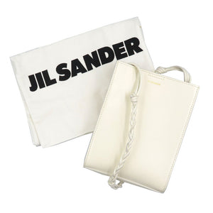 未使用 ジルサンダー タングル SM レザー ゴールド金具 ホワイト 白 ショルダーバッグ 1329【中古】JIL SANDER