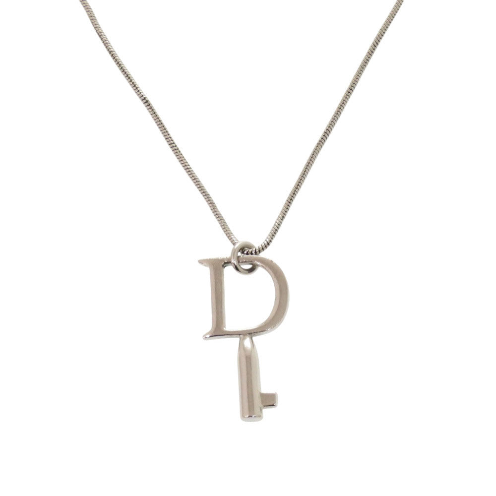 美品 ディオール D キー モチーフ シルバー ネックレス 鍵 1379 【中古】 Dior