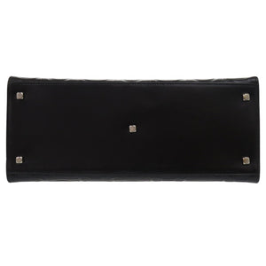 美品 サルヴァトーレフェラガモ エンボス ロゴ ガンチーニ AX-21 0855 レザー ブラック ハンドバッグ 黒 1387【中古】Salvatore Ferragamo