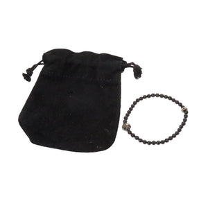 美品 クロムハーツ 4mm BEAD 4mmビーズ ブレスレット ブラックダイヤモンド/シルバー 1412【中古】CHROME HEARTS