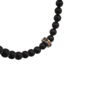 美品 クロムハーツ 4mm BEAD 4mmビーズ ブレスレット ブラックダイヤモンド/シルバー 1412【中古】CHROME HEARTS