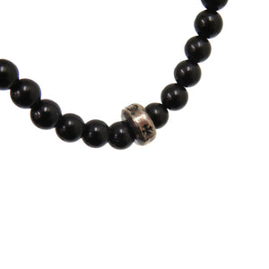 美品 クロムハーツ 4mm BEAD 4mmビーズ ブレスレット ブラックダイヤモンド/シルバー 1412【中古】CHROME HEARTS