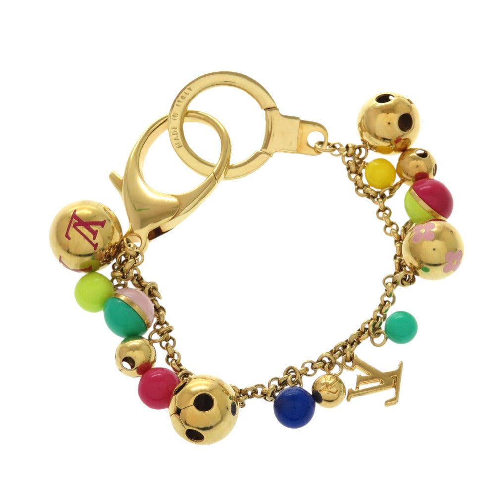 美品 ルイ ヴィトン ポルトクレ シェンヌ グルロー ゴールド マルチカラー M62226 チャーム キーホルダー LV 1432 【中古】 LOUIS VUITTON