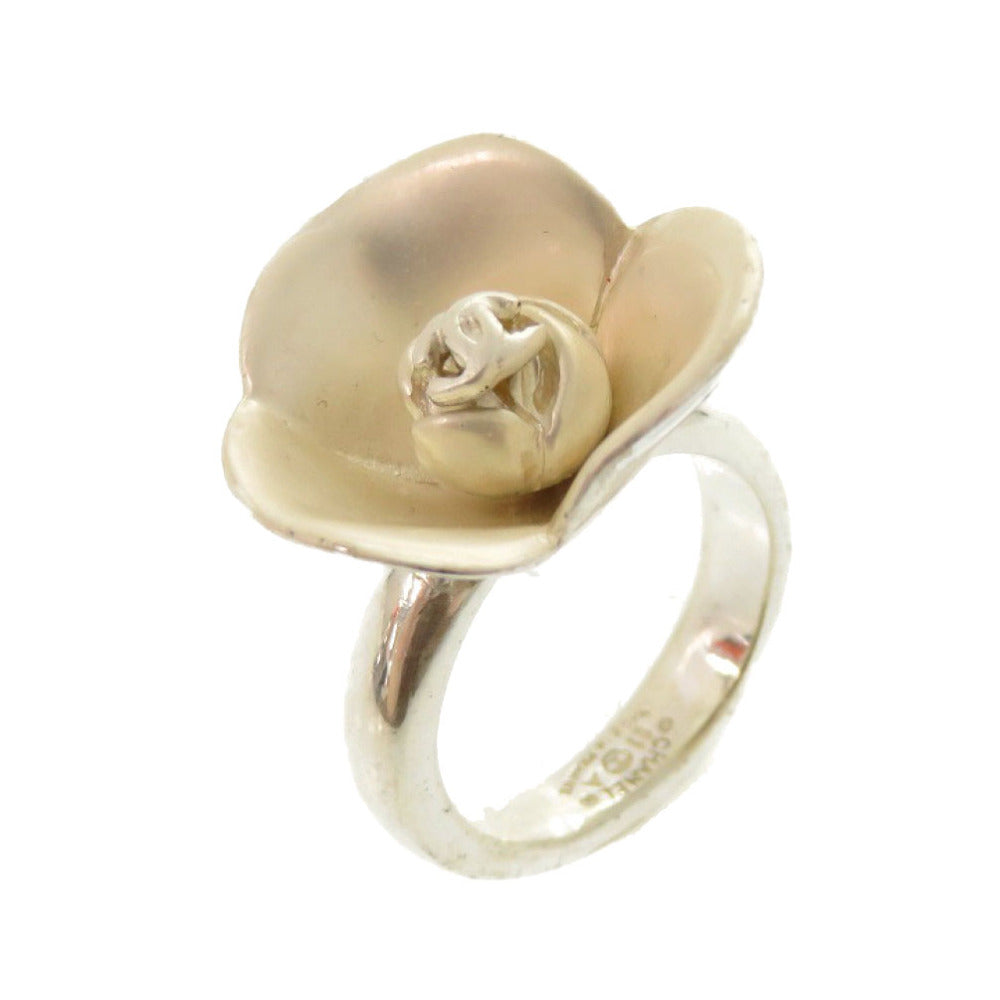 シャネル ヴィンテージ ココマーク カメリア シルバー925 13号 シルバー リング 指輪 1459【中古】CHANEL