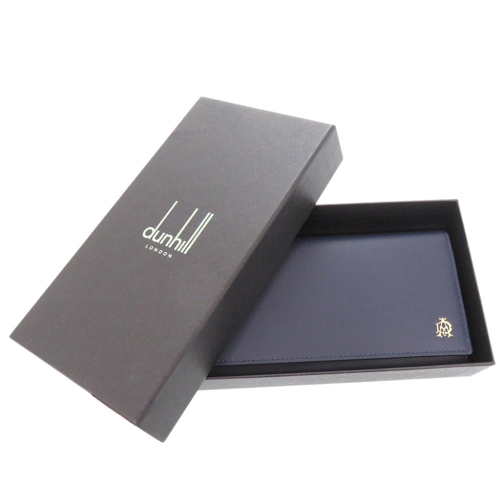 未使用品 ダンヒル R2B10MF 469R レザー ネイビー 長財布 1467【中古】Dunhill メンズ
