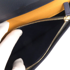 未使用品 ダンヒル R2B10MF 469R レザー ネイビー 長財布 1467【中古】Dunhill メンズ