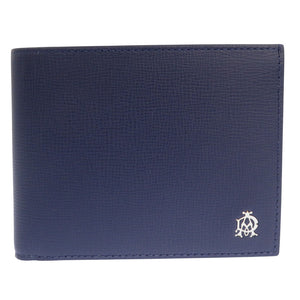 未使用品 ダンヒル ベルグレイブ L2T732N レザー ネイビー/イエロー 二つ折り財布 紺 黄 1469【中古】Dunhill メンズ