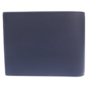 未使用品 ダンヒル ベルグレイブ L2T732N レザー ネイビー/イエロー 二つ折り財布 紺 黄 1469【中古】Dunhill メンズ