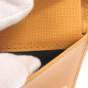 未使用品 ダンヒル ベルグレイブ L2T732N レザー ネイビー/イエロー 二つ折り財布 紺 黄 1469【中古】Dunhill メンズ