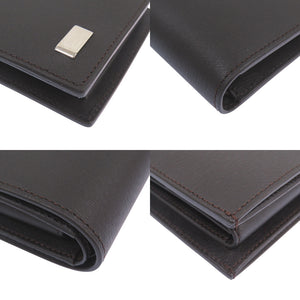 未使用品 ダンヒル FP3070E レザー ダークブラウン 二つ折り財布 茶 1470【中古】Dunhill メンズ
