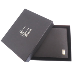 未使用品 ダンヒル FP3070E レザー ダークブラウン 二つ折り財布 茶 1470【中古】Dunhill メンズ