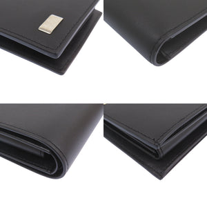 未使用品 ダンヒル 10THP レザー ブラック 二つ折り財布 黒 1471【中古】Dunhill メンズ