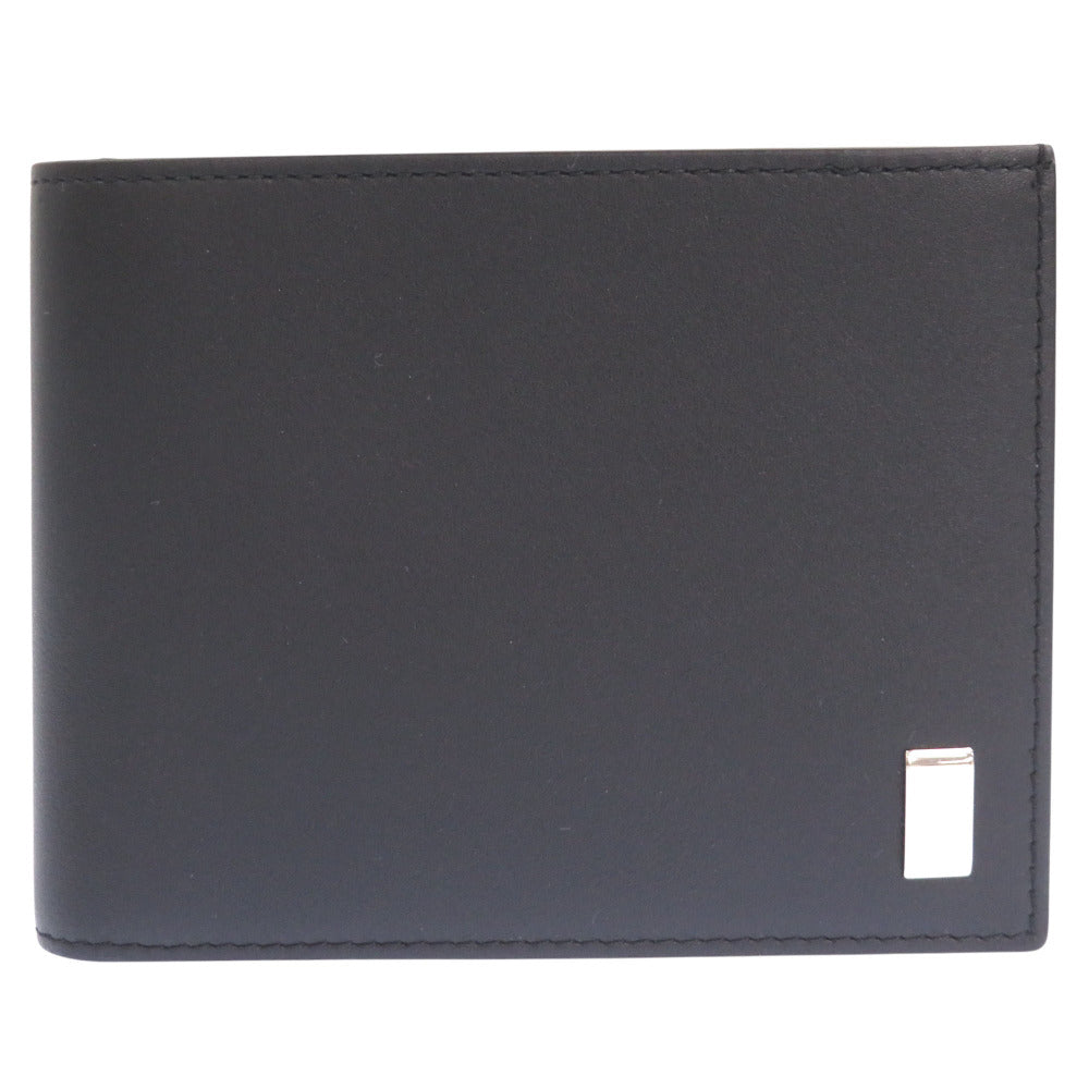 未使用品 ダンヒル 10THP レザー ブラック 二つ折り財布 黒 1471【中古】Dunhill メンズ