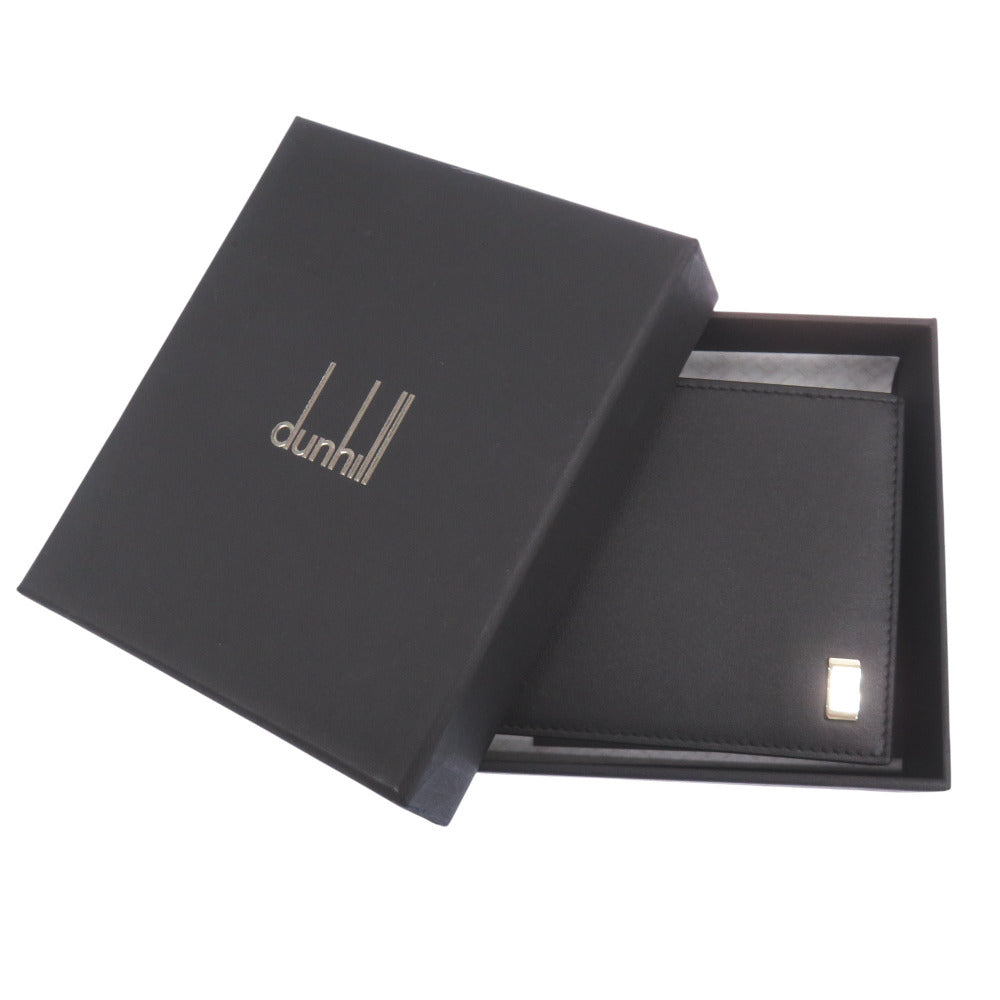 未使用品 ダンヒル 10THP レザー ブラック 二つ折り財布 黒 1468【中古】Dunhill メンズ