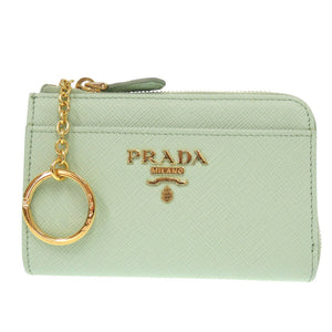 美品 プラダ 1PP122 サフィアーノレザー ライトグリーン コインケース 財布 緑1478【中古】PRADA