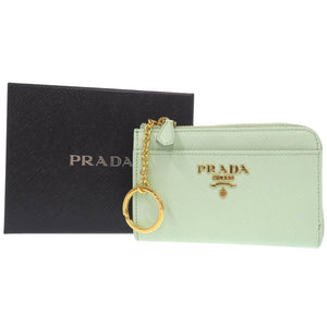 美品 プラダ 1PP122 サフィアーノレザー ライトグリーン コインケース 財布 緑1478【中古】PRADA