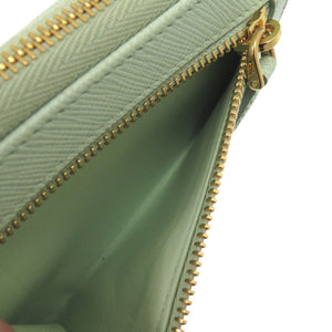 美品 プラダ 1PP122 サフィアーノレザー ライトグリーン コインケース 財布 緑1478【中古】PRADA
