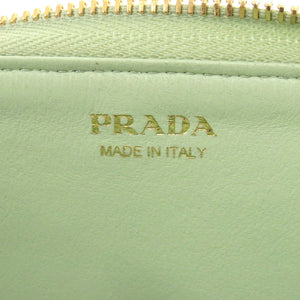 美品 プラダ 1PP122 サフィアーノレザー ライトグリーン コインケース 財布 緑1478【中古】PRADA