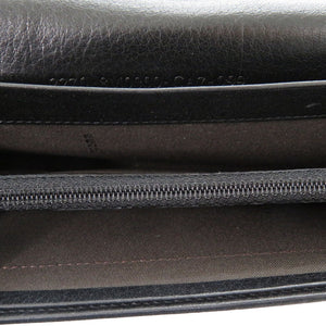 美品 フェンディ ズッカ柄 8M0000 キャンバス/レザー ブラック 長財布 黒 1483【中古】FENDI