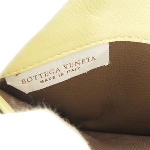 新品同様 ボッテガヴェネタ イントレチャート レザー イエロー ラウンドファスナー 長財布 1521【中古】BOTTEGAVENETA