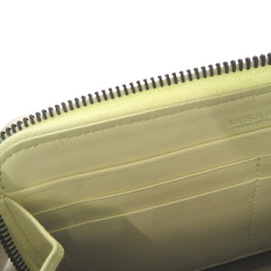 新品同様 ボッテガヴェネタ イントレチャート レザー イエロー ラウンドファスナー 長財布 1521【中古】BOTTEGAVENETA