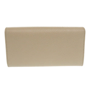 新品同様 グッチ コンチネンタルウォレット レザー ベージュ GGマーモント 456116 長財布 0247【中古】GUCCI