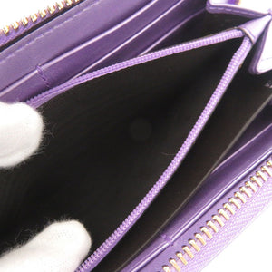 未使用品 グッチ GGキャンバス ベージュ/パープル232477  長財布 茶色 1528【中古】GUCCI