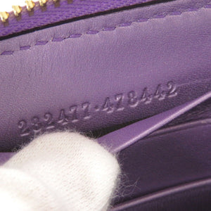 未使用品 グッチ GGキャンバス ベージュ/パープル232477  長財布 茶色 1528【中古】GUCCI