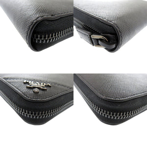 未使用 プラダ 2ML317 QME F002 サフィアーノレザー NERO ネロブラック 長財布 黒 1529【中古】PRADA