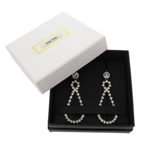 美品 ミュウミュウ ストーン メタル シルバー クリスタル ピアス アクセサリー 1546 【中古】 MIUMIU
