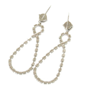 美品 ミュウミュウ ストーン メタル シルバー クリスタル ピアス アクセサリー 1546 【中古】 MIUMIU