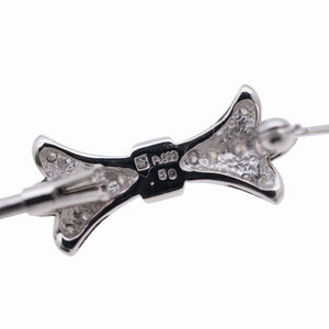 新品同様 ロイヤルアッシャー Pt900 リボンモチーフ 0.50ct ダイヤモンド ブローチ プラチナ/ダイヤ ジュエリー 1575【中古】Royal Asscher