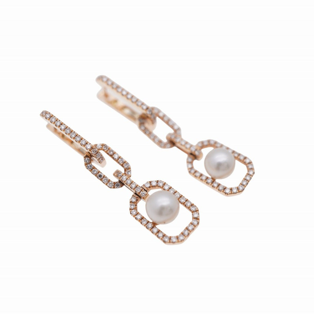 新品同様 シェイ ダイヤモンド パール 750PG ピアス K18ピンクゴールド/ダイヤ/真珠 ピンクゴールド ジュエリー 1576【中古】SHAY
